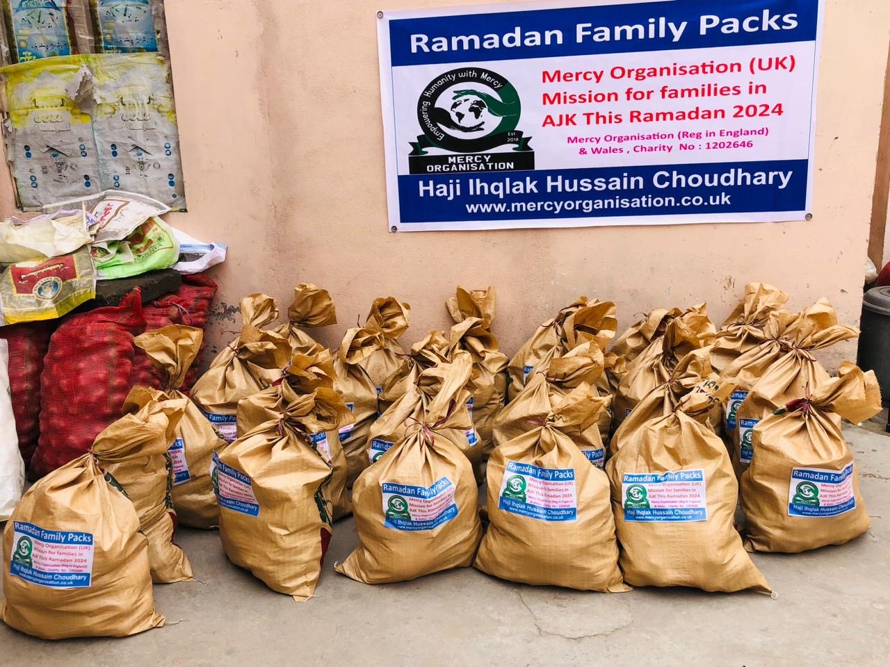 Ramadan 2024 family food packs being distributed in Azad Kashmir