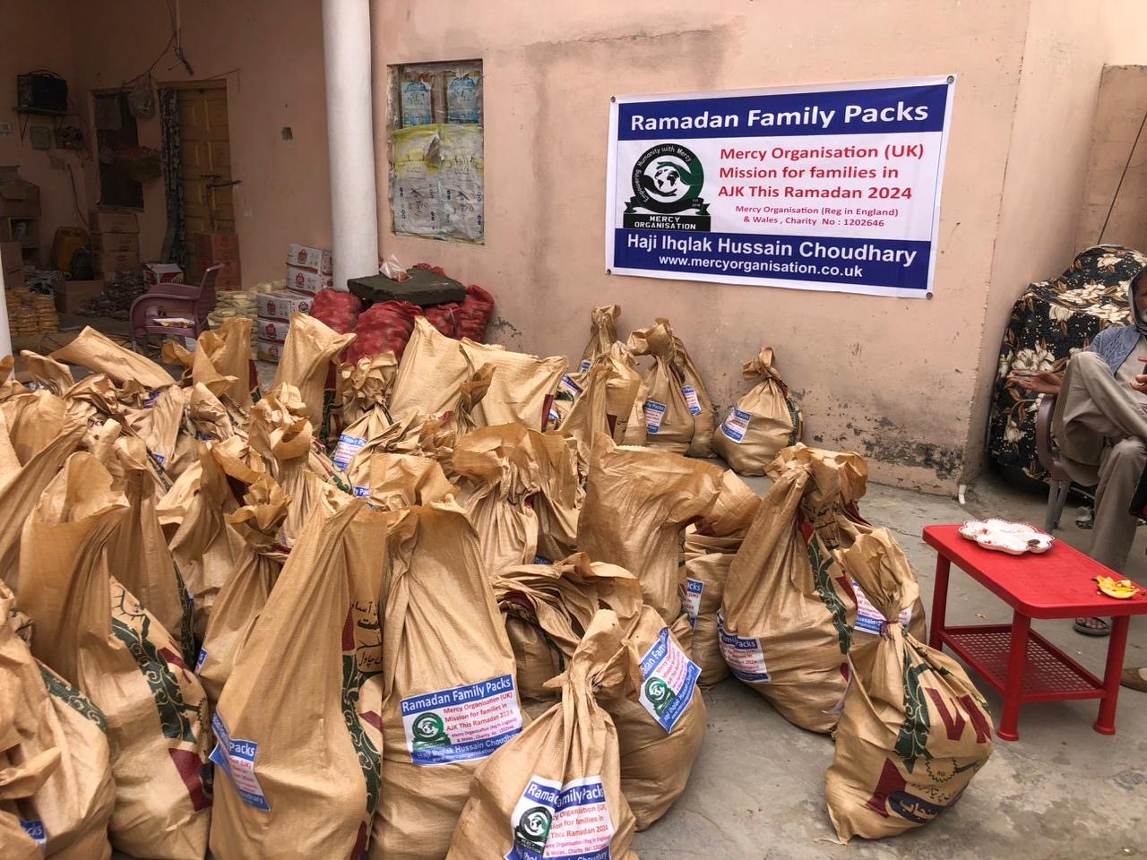 Ramadan 2024 family food packs being distributed in Azad Kashmir
